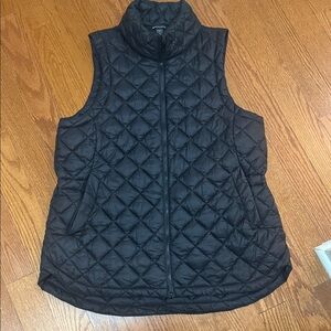 Athleta Black Quilted Sleeveless Puffer Vest